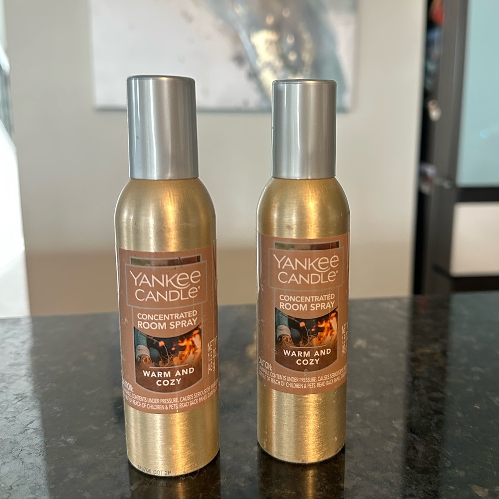 NEW Yankee Candle Warm & Cozy Concentrated Room Spray Lot of 2